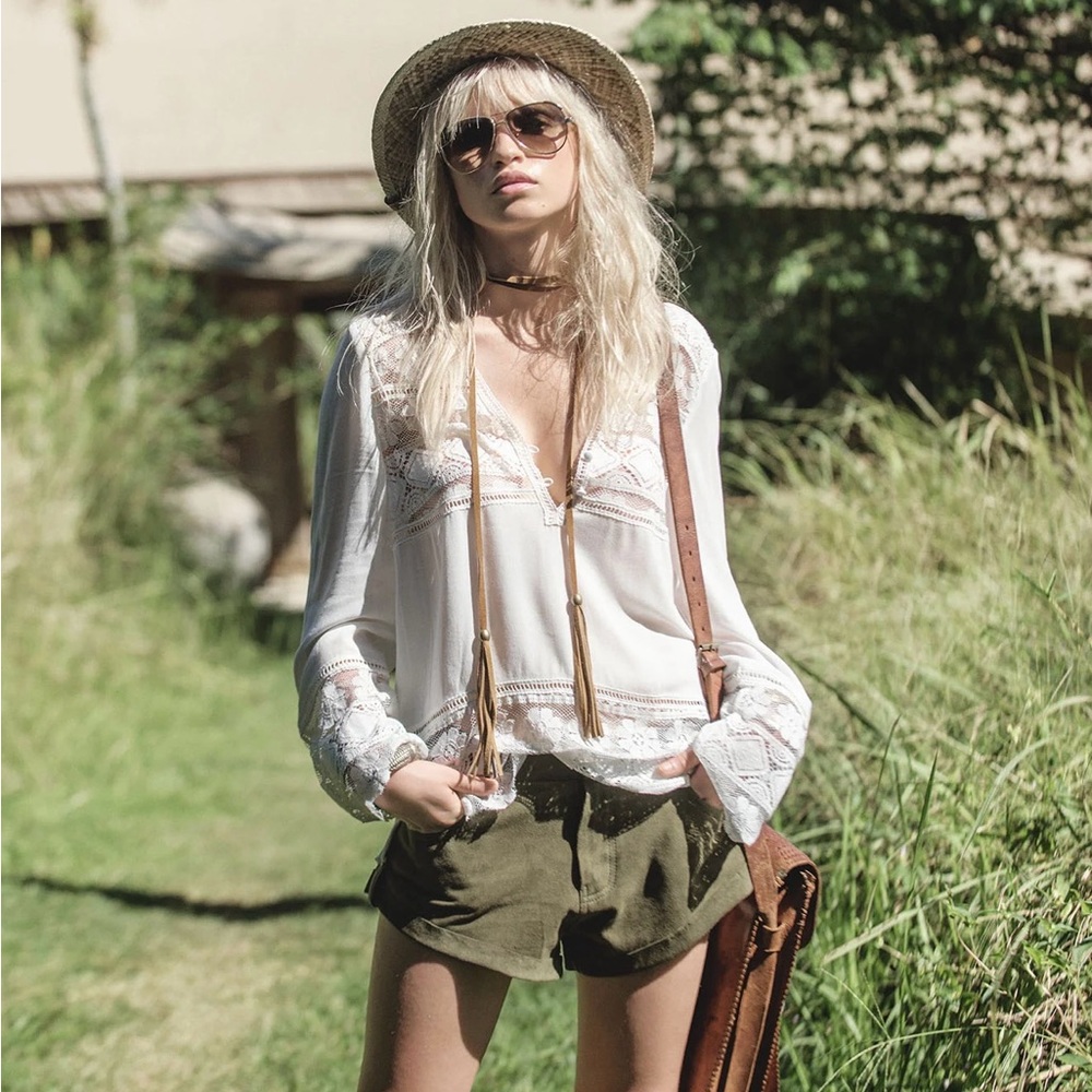 spell panther suede shorts
